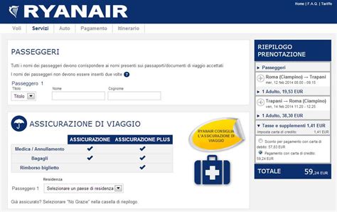 ryanair la mia prenotazione.